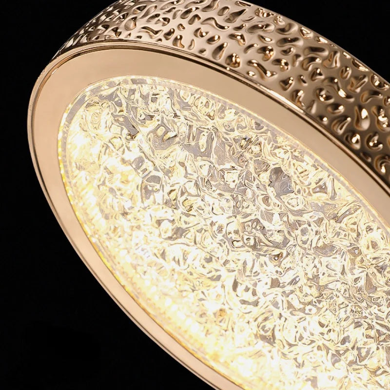 Afralia™ Crystal Ring Pendant Light: Rotatable Luxury Bedside Lighting for Bedroom