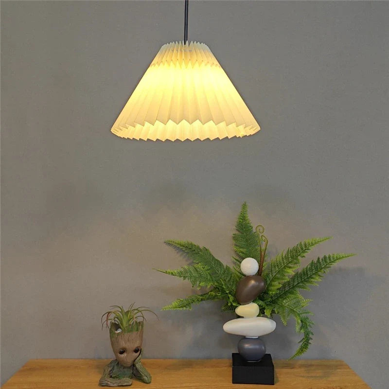 Afralia™ Pleated Origami Pendant Light Ceiling E27 Base Chandelier Dining Kitchen Home Decor