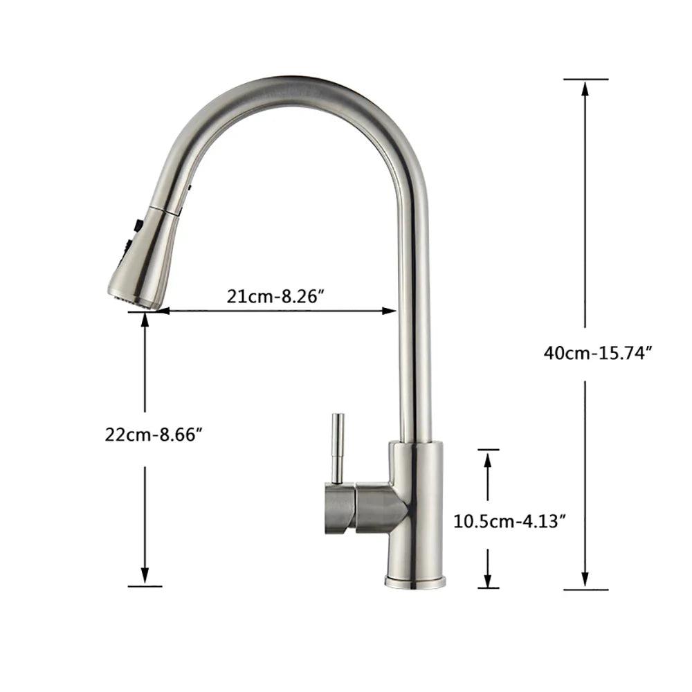 Afralia™ Brushed Nickel Kitchen Faucet with Flexible Pull Out Nozzle and Stream Sprayer