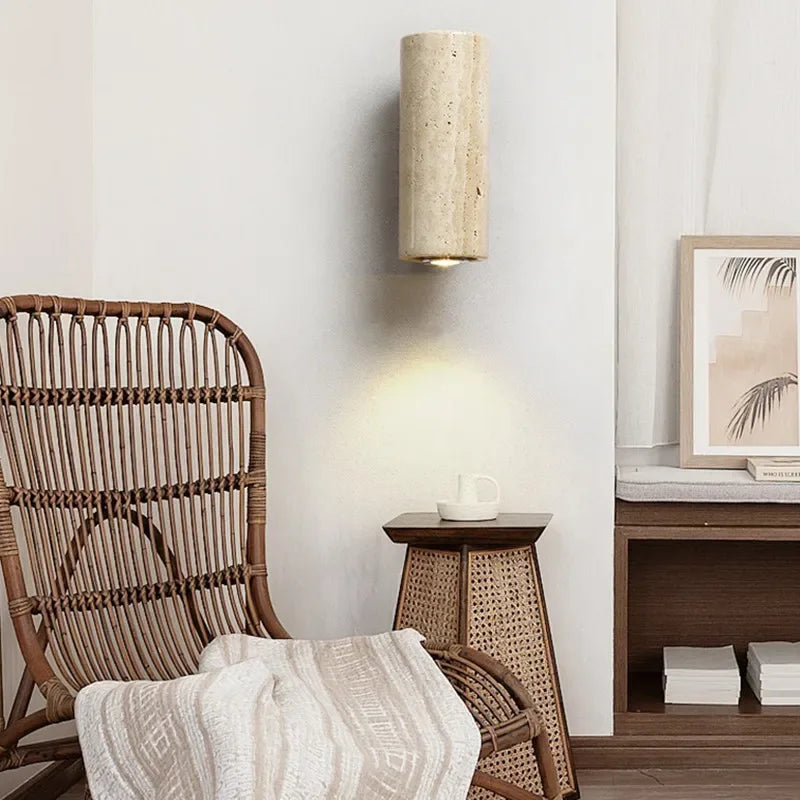 Afralia™ Natural Stone Wall Lamp: Wabi-sabi Retro Lighting for Bedroom, Living Room & Corridor