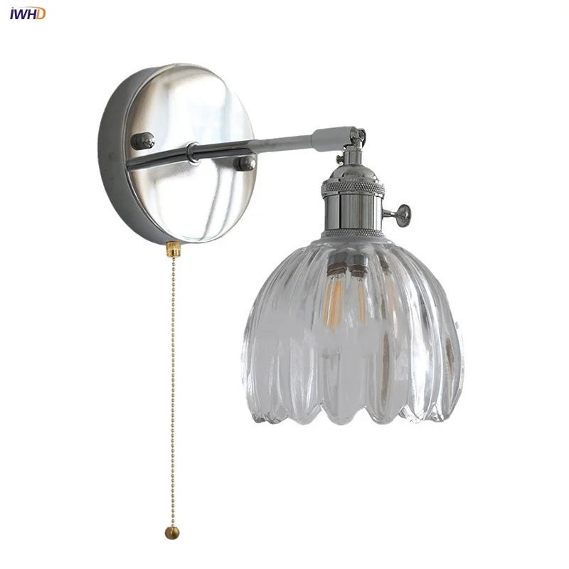 Afralia™ Clear Glass Iron Wall Lamp - Dual Light Up Down Rotate for Home Décor