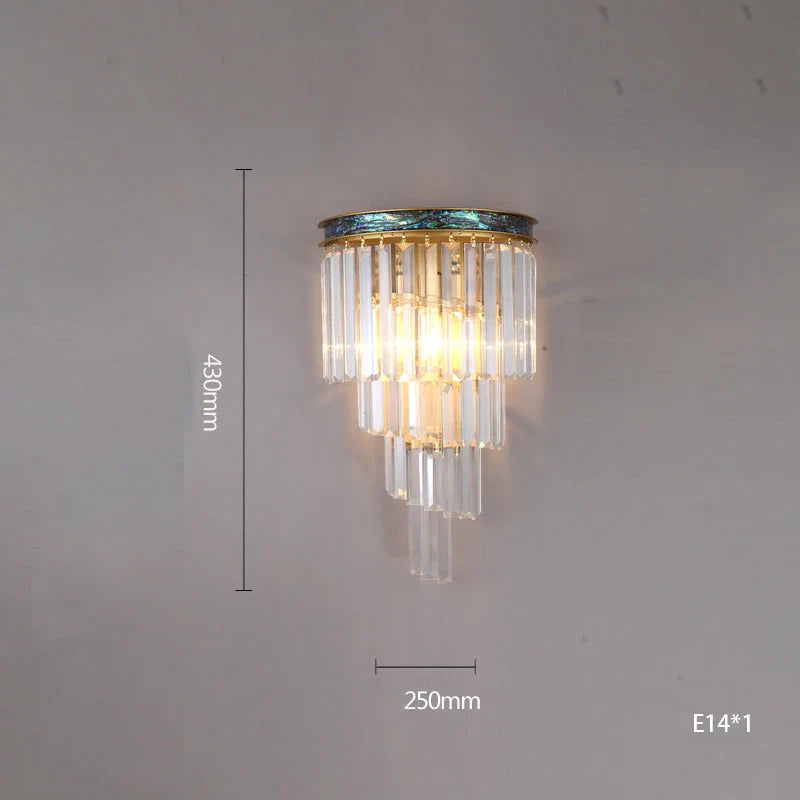 Afralia™ Seashell Crystal LED Dimmable Wall Light for Bedroom & Living Room