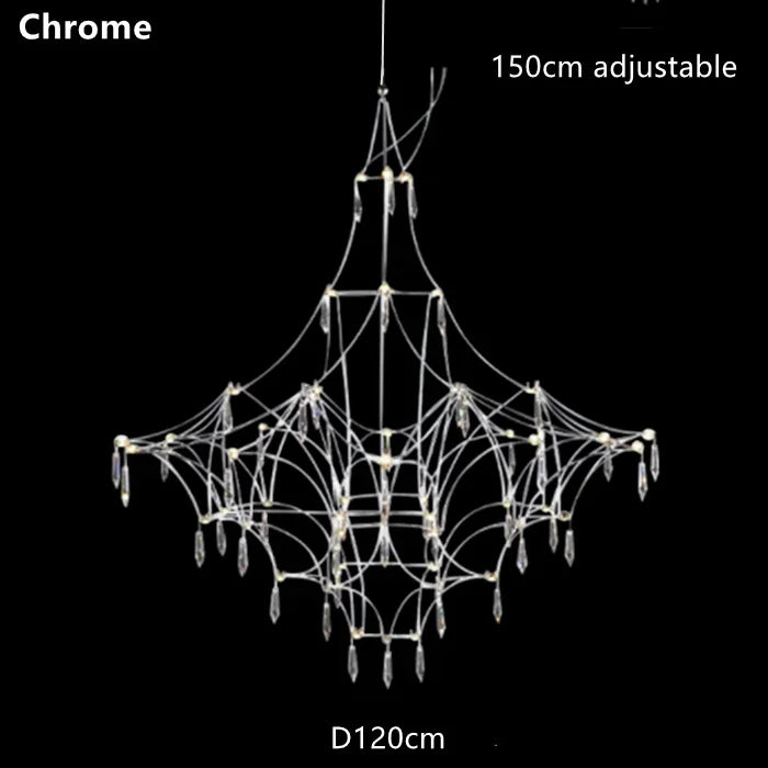 Afralia™ Quasar Crystal LED Golden Lustre Pendant Lamp - Chrome Design for Home Lighting