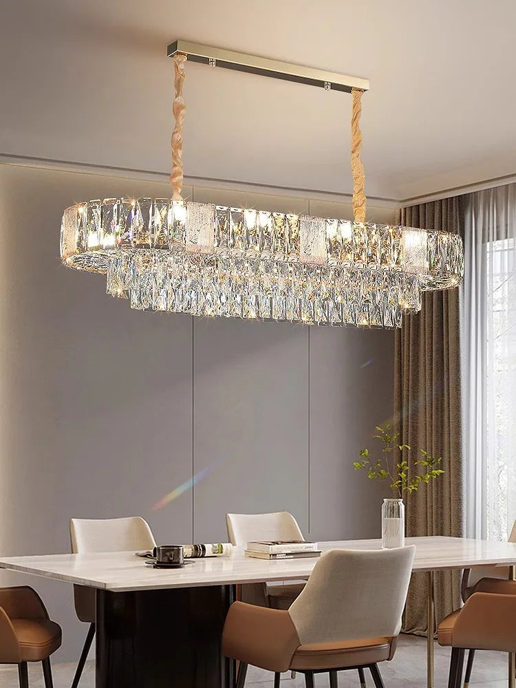 Afralia™ Clear Crystal Chandelier for Elegant Home Décor and Dining Room Ambiance