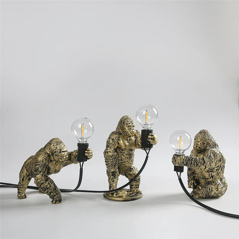 Afralia™ King Kong Resin Night Light: Customizable LED Table Lamp for Modern Living Spaces