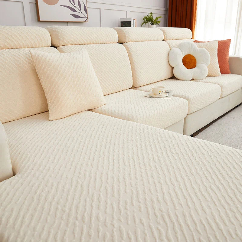 Afralia™ Jacquard L Sofa Seat Cover Protector: Stretchable, Washable, Thick Slipcovers