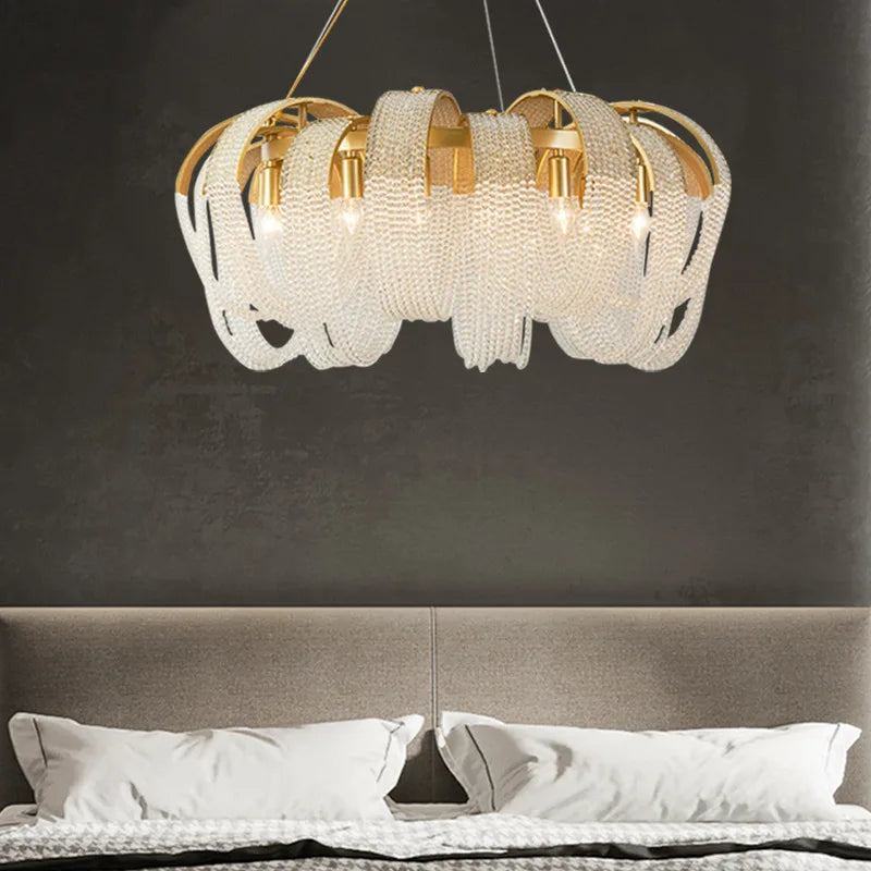 Afralia™ Tassel Crystal Chandelier: High-end LED Lighting for Dining Room & Bedroom