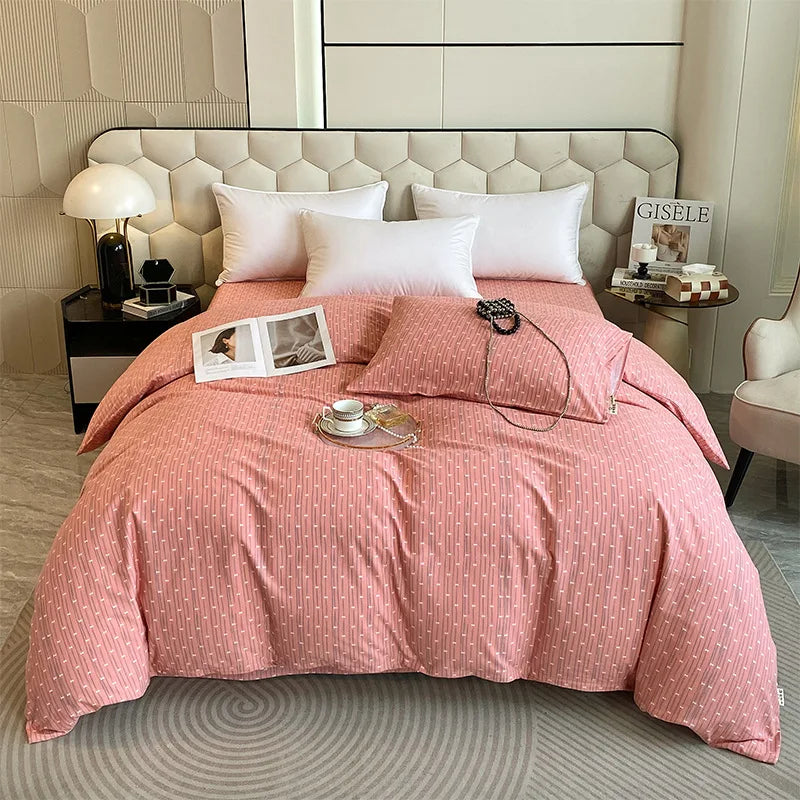 Afralia™ Striped Plaid Single Duvet Cover: Soft 100% Cotton Brushed Bedding for All Seasons