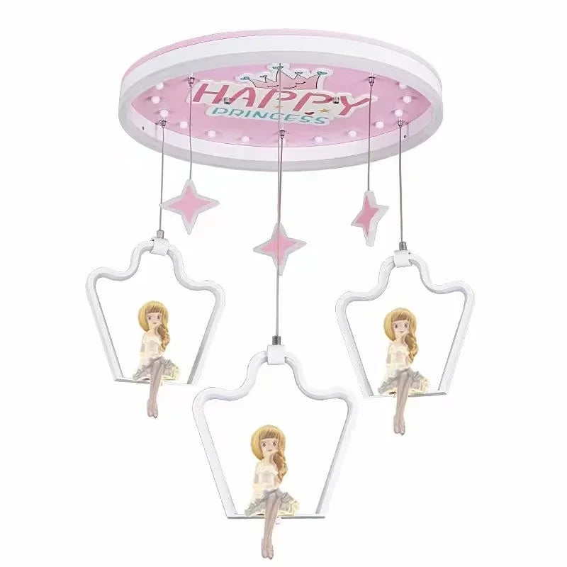 Afralia™ Kids' Modern Crystal LED Chandelier Ceiling Lamp, Bedroom Lighting Fixture