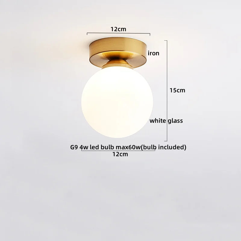 Afralia™ Wood Glass LED Ceiling Lamp Modern Kitchen Living Room Light Fixture
