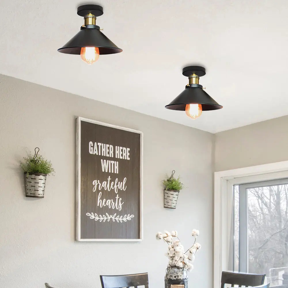 Afralia™ Retro Industrial Pendant Ceiling Lamp E27 LED Chandelier Loft Light for Home Living Room