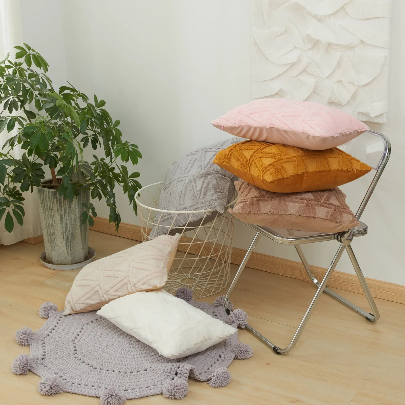 Afralia™ Diamond Embroidery Living Room Cushion Cover - Moden Home Decor