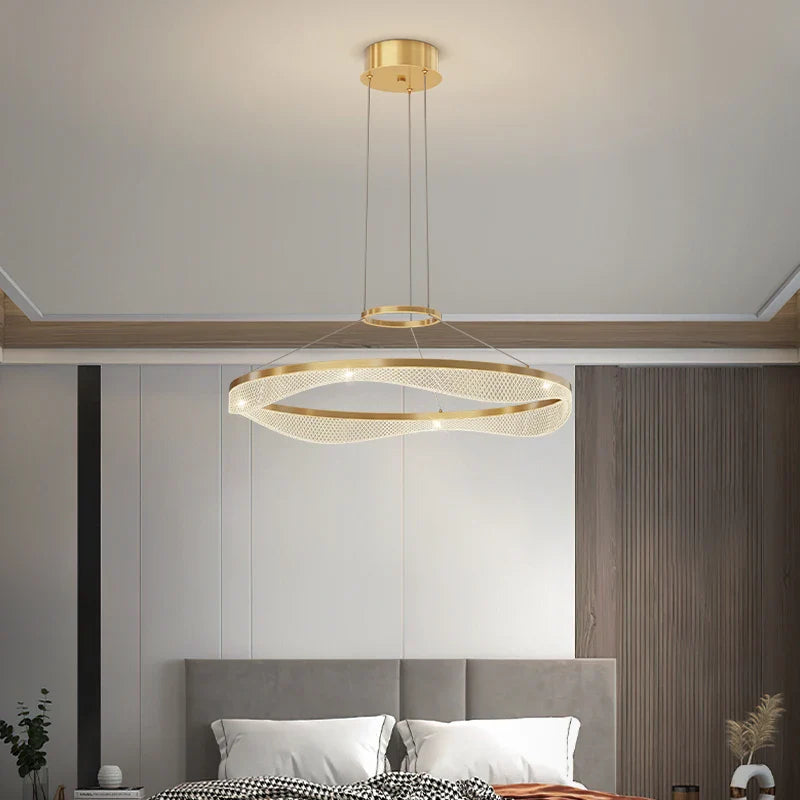 Afralia™ Acrylic Living Room Chandelier Pendant Light Fixture_LED Hanging Lamp