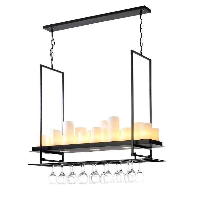 Afralia™ Glass Candle LED Chandelier Pendant Light for Living Room & Kitchen