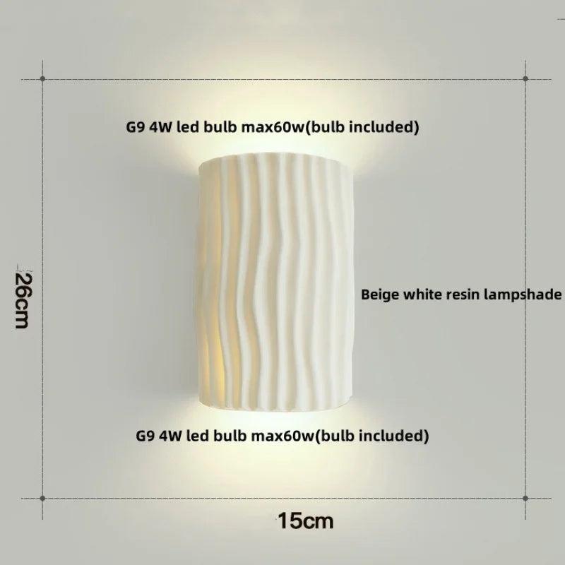 Afralia™ Double LED Wall Lamp Sconce Modern Resin Bathroom Mirror Light