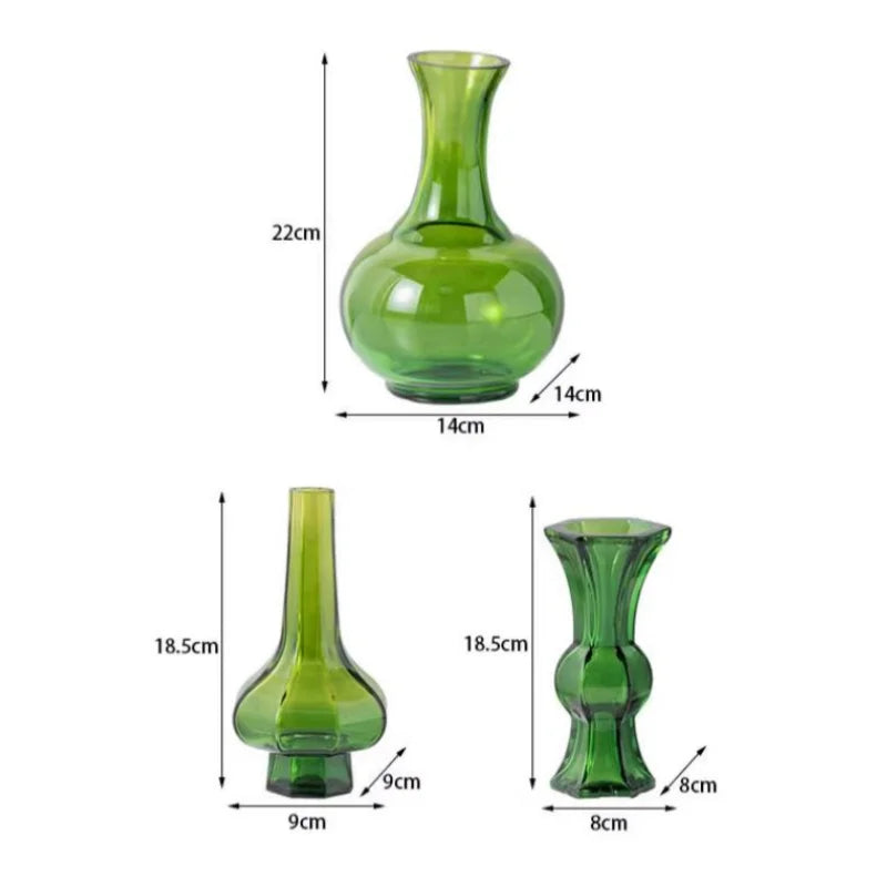 Afralia™ Green Glass Geometry Vase Hydroponics Terrarium Home Decoration Accessory