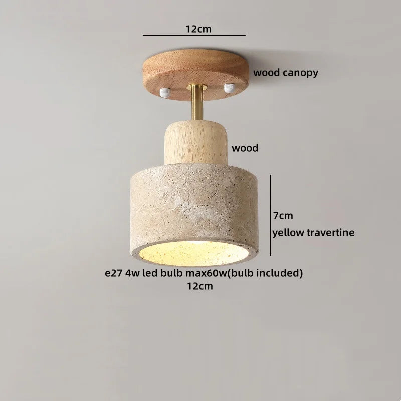 Afralia™ Terrazzo Stone LED Ceiling Light with White Glass Ball - Wabi Sabi Flush Mount