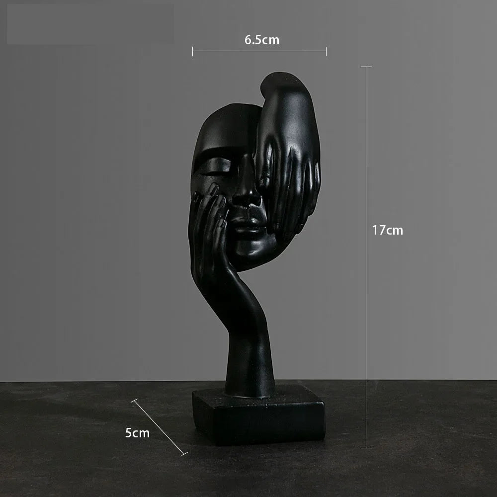 Afralia™ Resin Abstract Mask Statues Mini Figurines for Home Office Decor