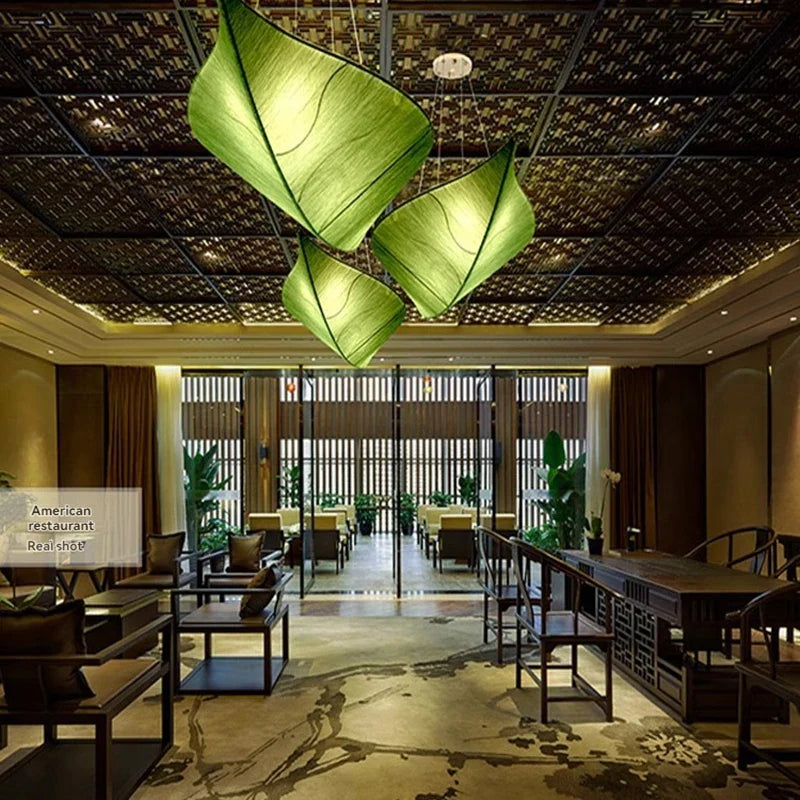 Afralia™ Retro Paper Fabric LED Pendant Light for Bedroom Teahouse Beauty Salon