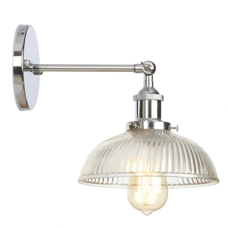 Afralia™ Clear Glass LED Wall Sconce | Industrial Rural Stair Light Fixtures