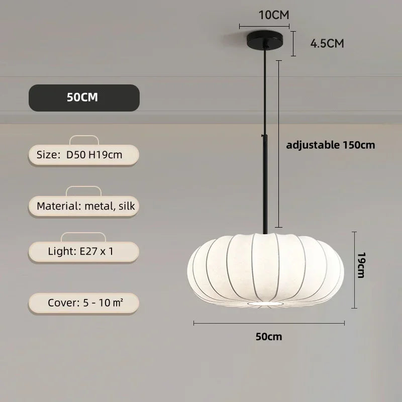 Afralia™ Silk Pendant Light | Elegant LED Chandelier for Dining Room and Bedroom