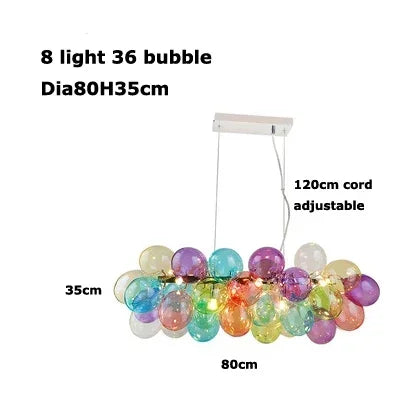 Afralia™ Glass Bubble Chandelier Pendant Light for Living Room & Bedroom