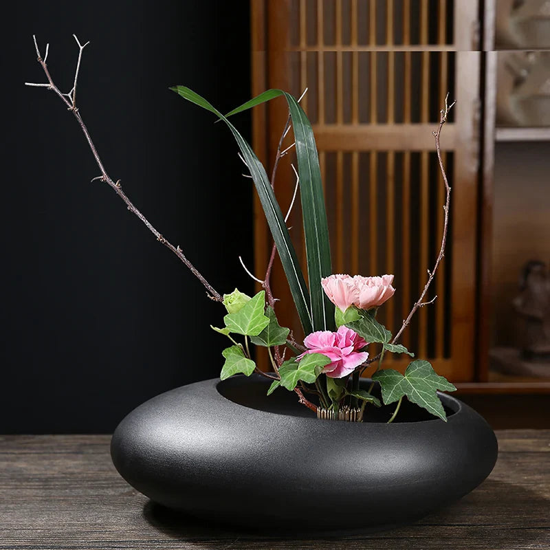 Afralia™ Chinese Style Ceramic Flowerpot Vase Bonsai Floral Decor Jianshan Tool Home Arrangement