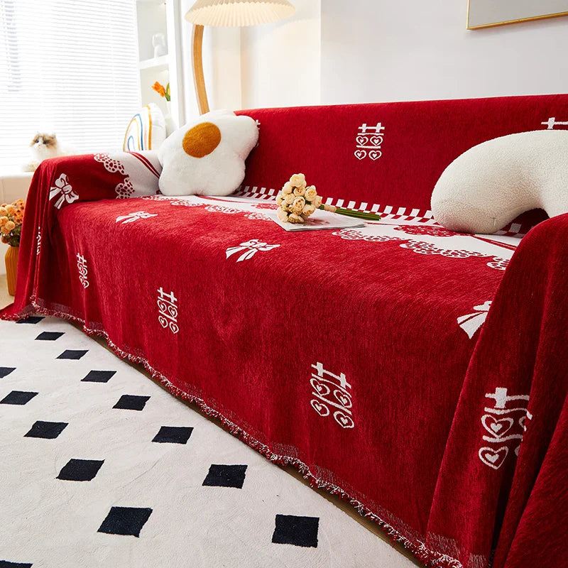 Afralia™ Chenille Sofa Cover: Thick, Non-slip Couch Towel for Pets and Kids