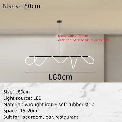 Afralia™ Musical Note Linear Light: Modern Nordic Pendant Lamp for Living Room