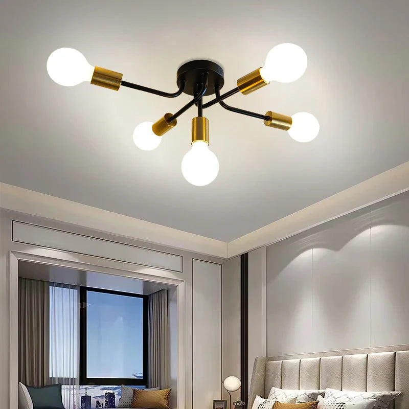 Afralia™ Brass Ceiling Light: Modern Restaurant Home Decor, E27 Bedroom Kitchen Living Room Fixture