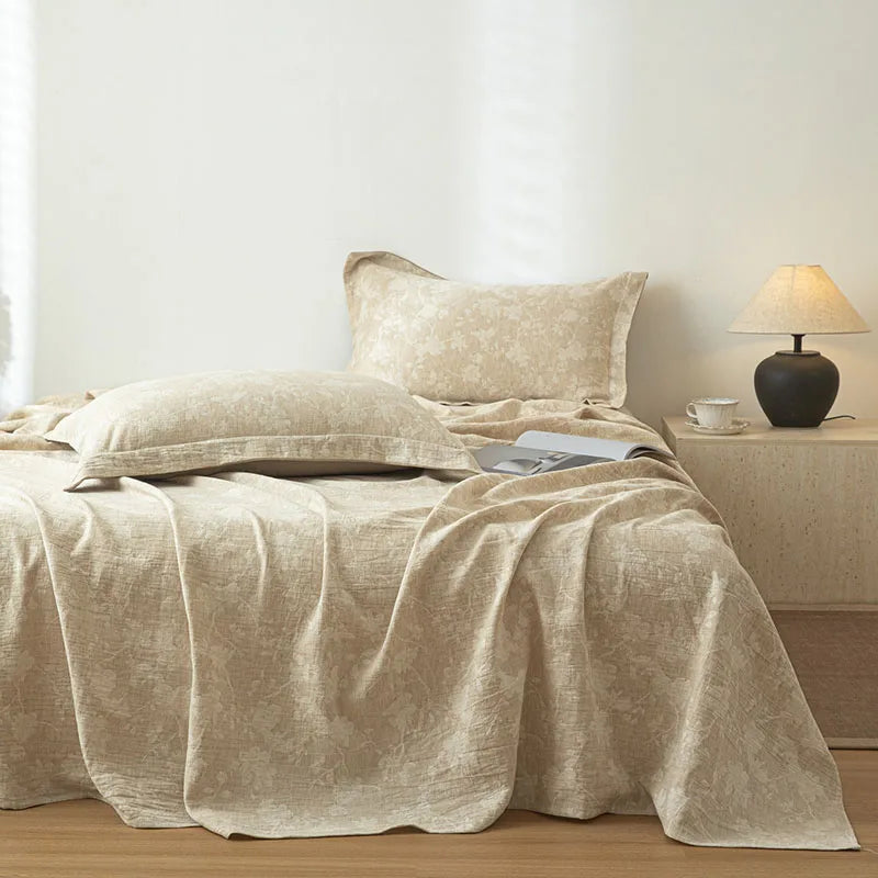 Afralia™ Cotton & Linen Bed Sheet Set: Luxury, Skin-Friendly, All Seasons, Queen & King Sizes