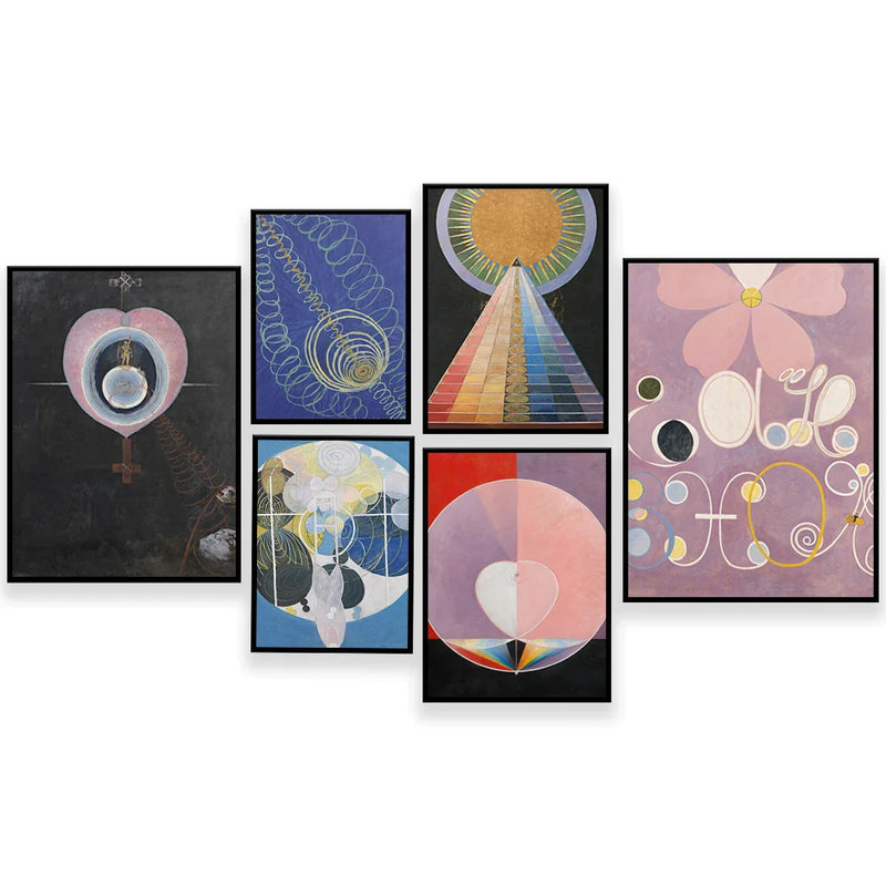 Afralia™ Abstract Art Canvas Wall Print Modular Exhibition for Home Decor