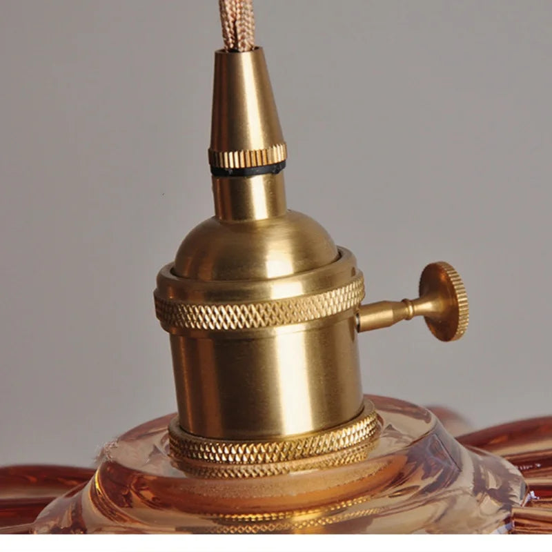 Afralia™ Amber Glass LED Pendant Lamp 200cm Wire Adjustable Nordic Modern Simple Hanging Lights