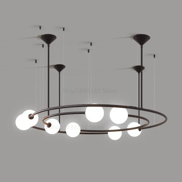 Afralia™ Glass Ball LED Pendant Chandelier for Modern Living Room Decor