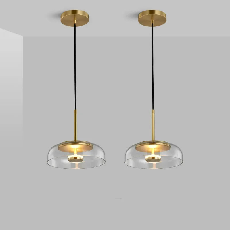 Afralia™ Modern Glass LED Pendant Light Fixture for Dining Room and Kitchen Decor