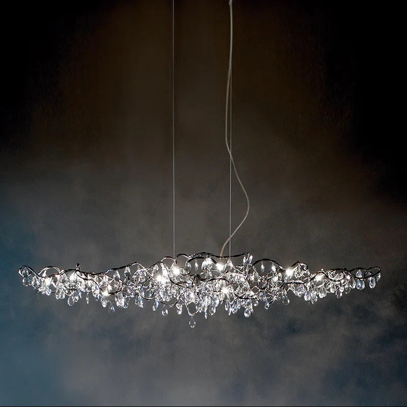 Afralia™ Luxury LED Crystal Chandelier: Post-Modern Stainless Steel Lighting