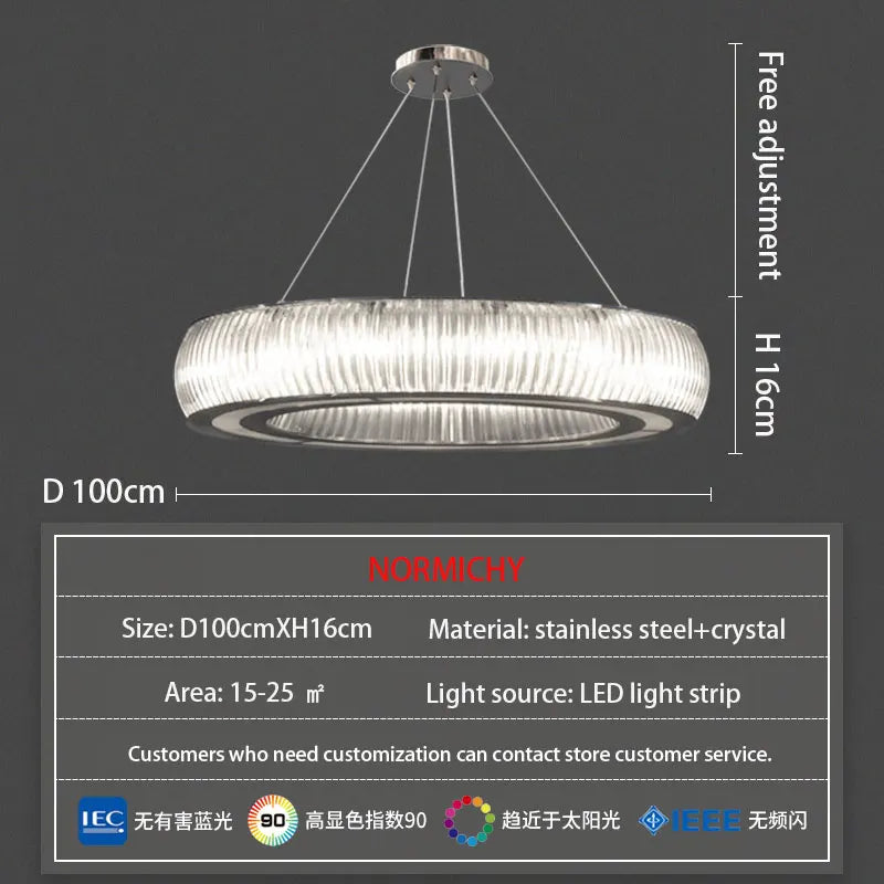 Afralia™ Crystal LED Ceiling Pendant Chandelier for Modern Luxury Living Room Décor