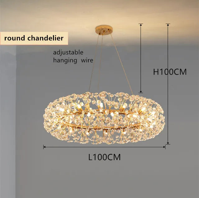 Afralia™ Modern K9 Crystal LED Chandelier for Living Room, Dining Room, and Bedroom