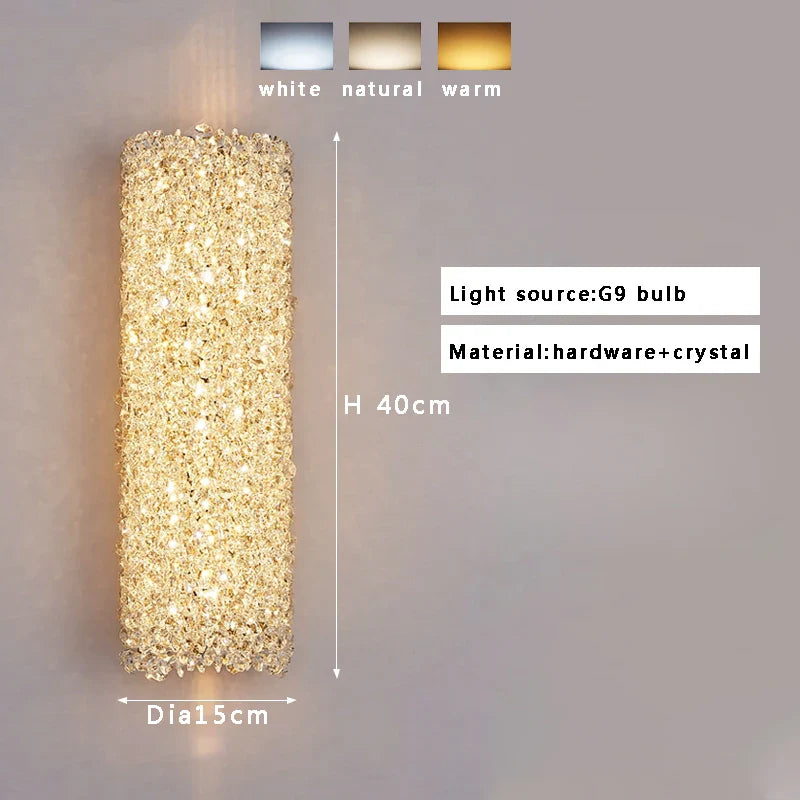 Afralia™ Crystal Beads Wall Lamp LED Light Fixture for Home Decor & Living Room