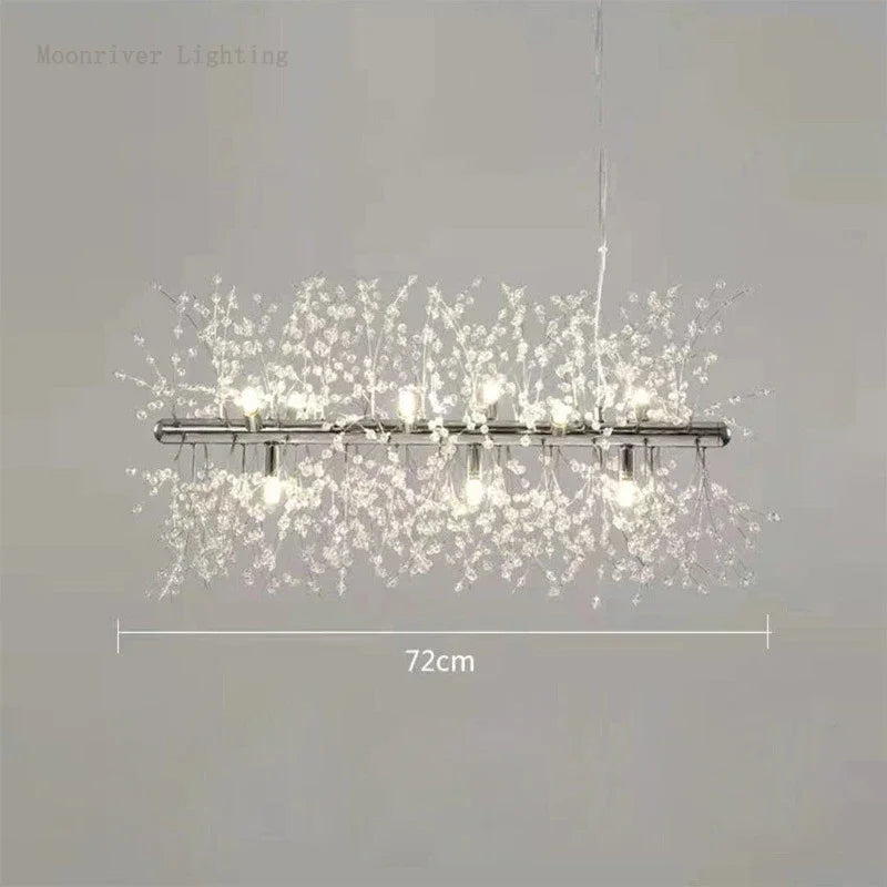 Afralia™ Luxury Crystal Dandelion Chandelier for Modern Living Room, LED Pendant Light