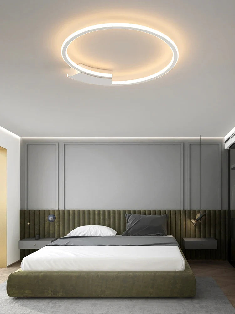 Afralia™ Modern White LED Chandelier for Bedroom, Children's Room, Study, Living Room