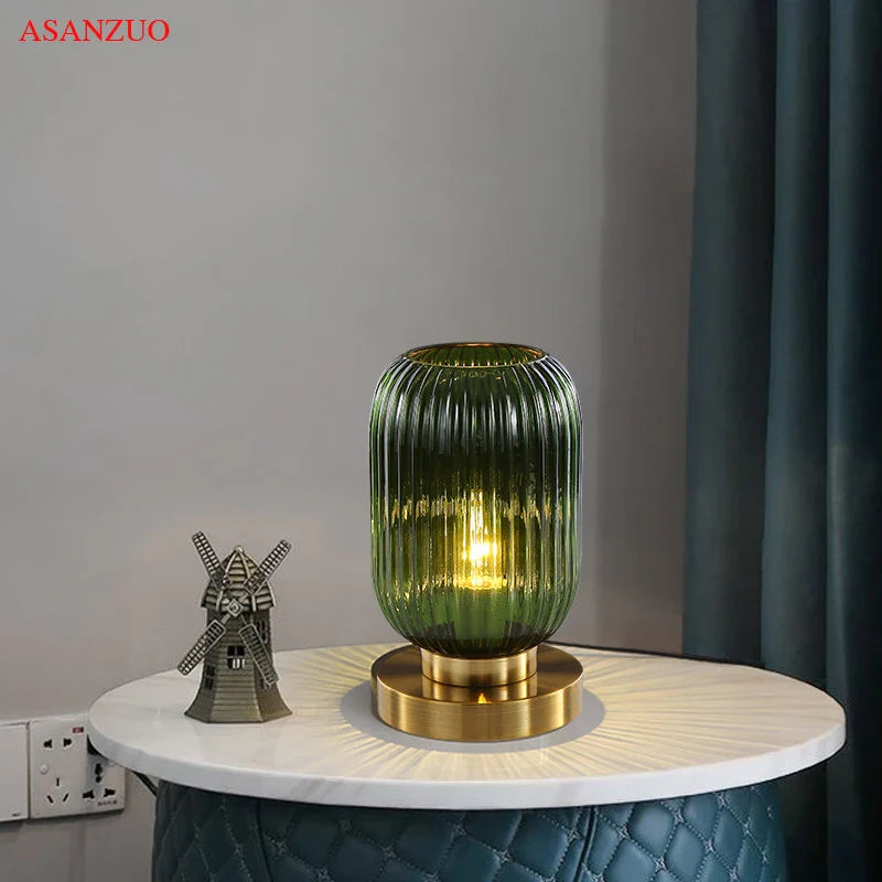 Nordic Glass Table Lamp for Bedroom & Living Room by Afralia™