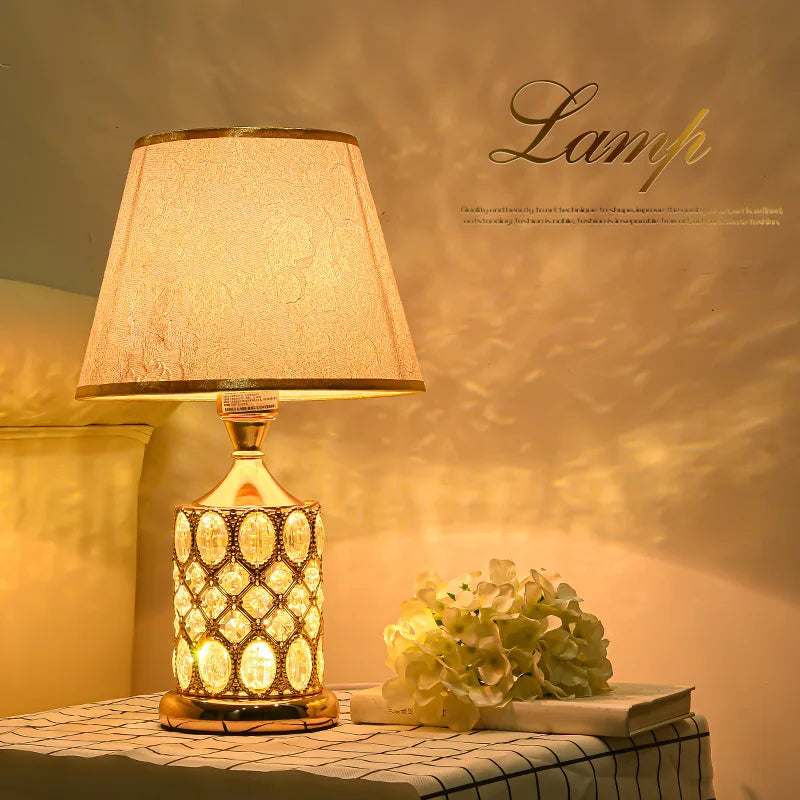 Afralia™ Crystal Table Lamp: Elegant Bedroom Nightstand Light for Warm & Romantic Ambiance