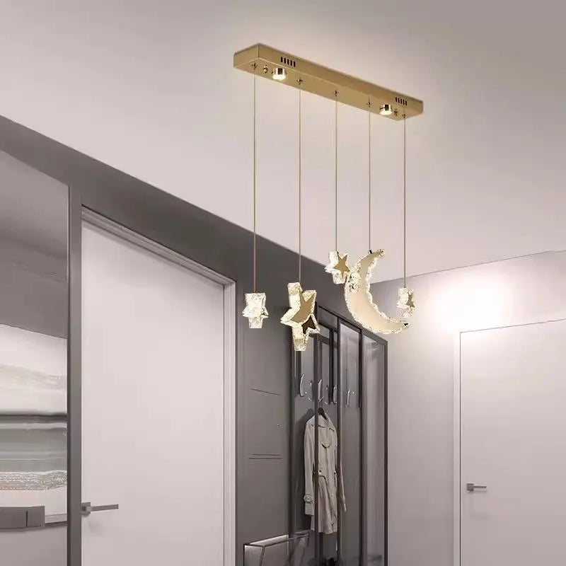 Afralia™ Star Moon Pendant Light for Restaurant, Bar Counter, and Entrance