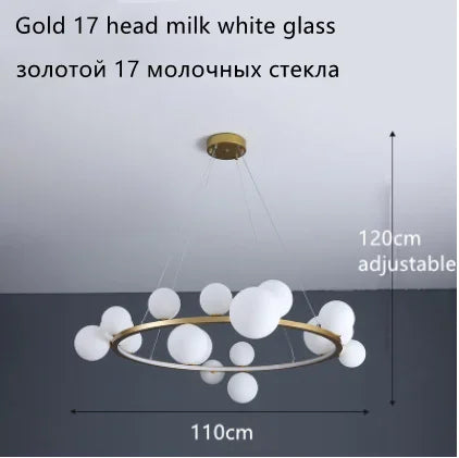 Afralia™ Glass Ball LED Chandelier: Modern Nordic Style for Living, Dining, Kitchen, Study