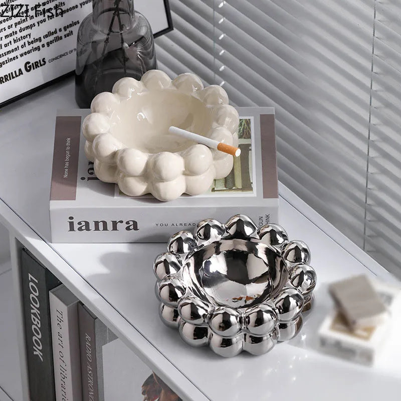 Afralia™ Ceramic Circle Ashtray for Weed Smoking - Stylish Office Table Accessory