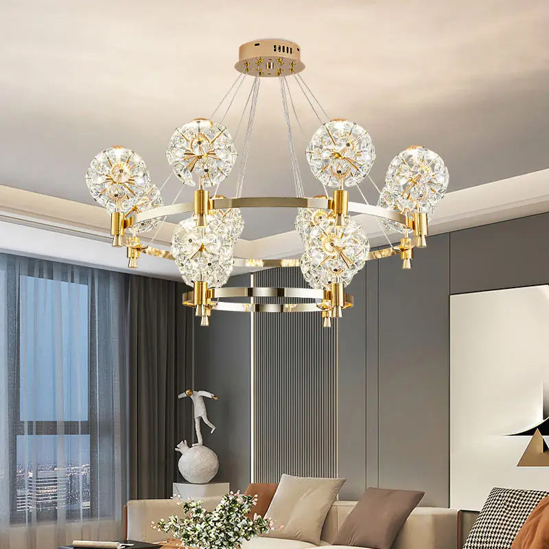 Afralia™ Crystal Chandelier: Dandelion Design for Luxe Living Room, Dining, or Master Bedroom