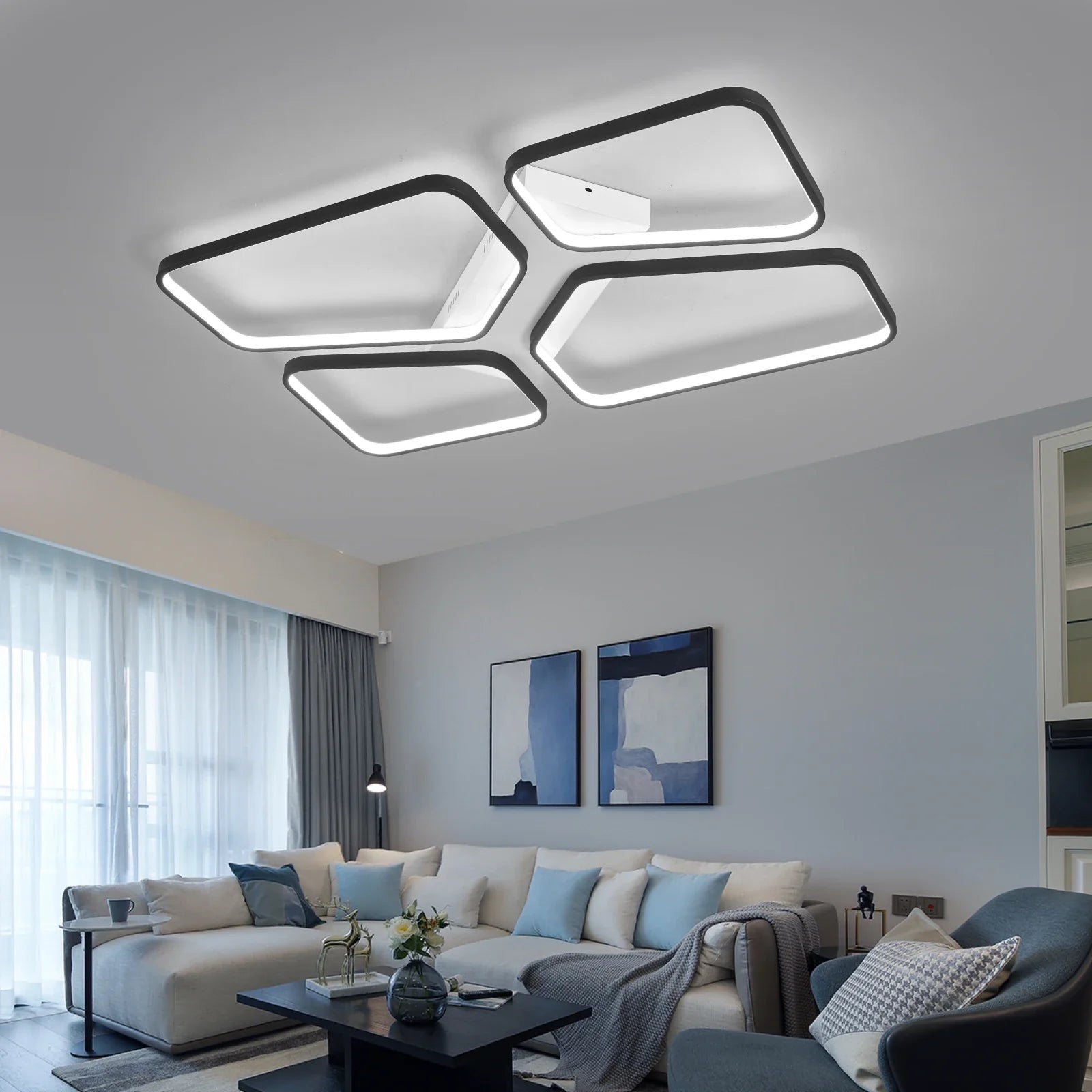 Afralia™ Modern LED Ceiling Light Fixture for Living Room & Bedroom Décor