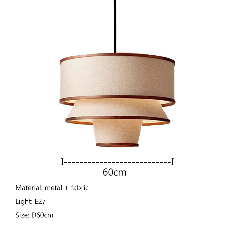 Afralia™ Wabi Sabi Fabric Ceiling Chandelier LED Pendant Lamp for Living Dining Room