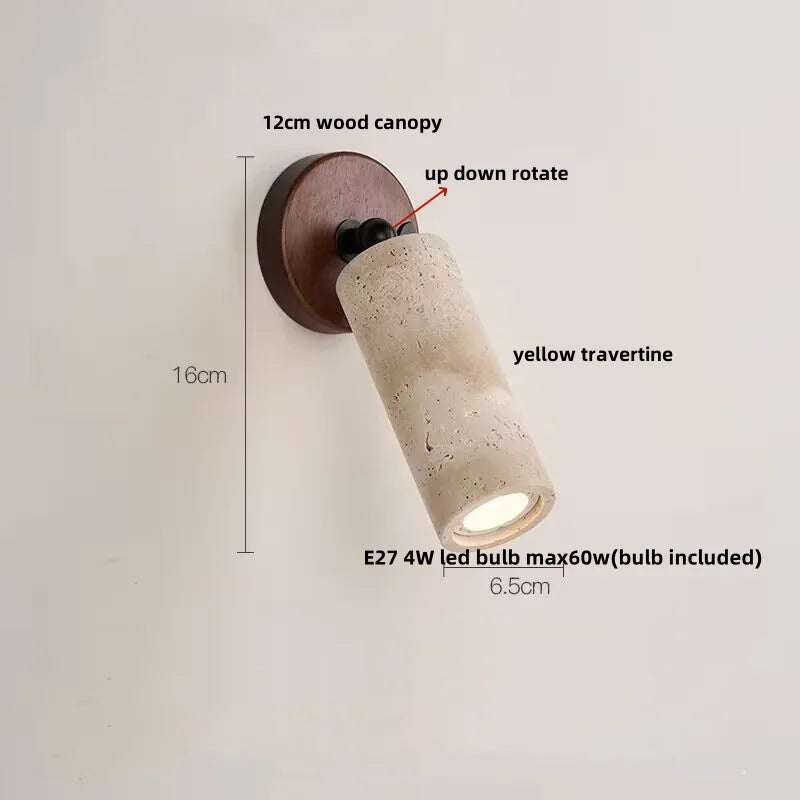 Afralia™ Travertine LED Wall Lamp - Modern Nordic Design, Copper Finish